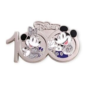 Disneyland 100 Years 100th Anniversary Mickey and Minnie Pin & Lanyard 2023